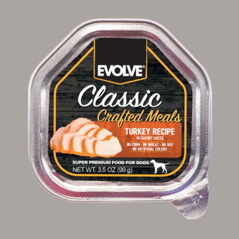 EVOLVE - EVOLVE Dog Classic Crafted Meals Bandeja Pavo 99gr