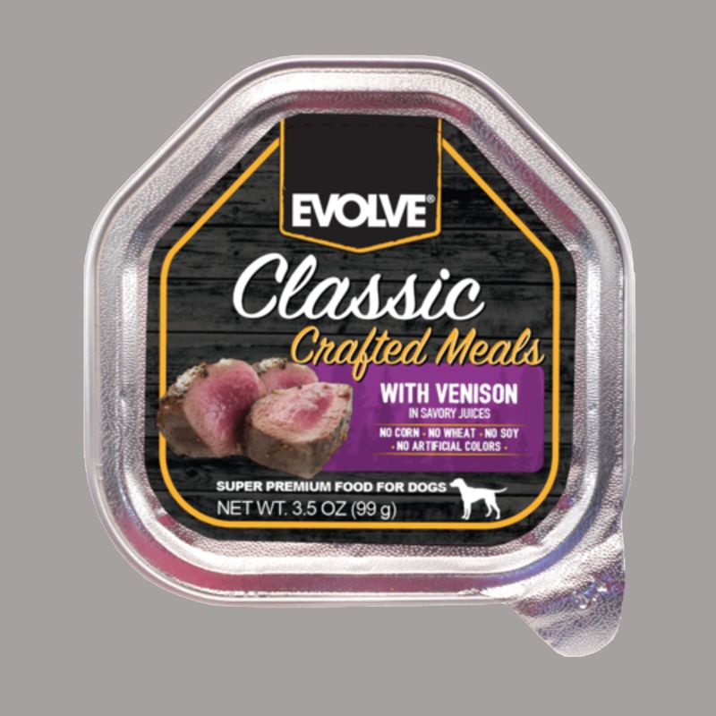 EVOLVE - EVOLVE Dog Classic Crafted Meals Bandeja Venado 99gr