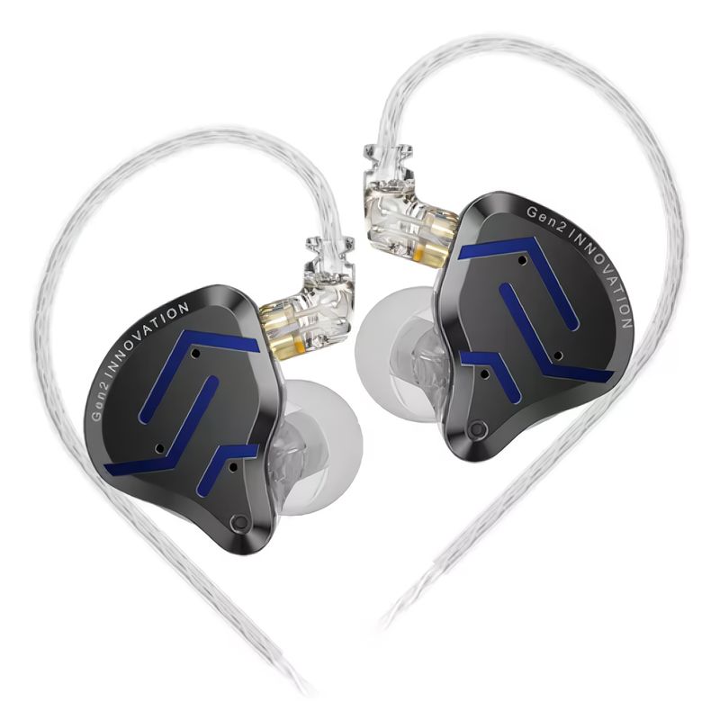 KZ - Nuevos KZ ZSN PRO 2 Audífonos plateado con azul con micrófono