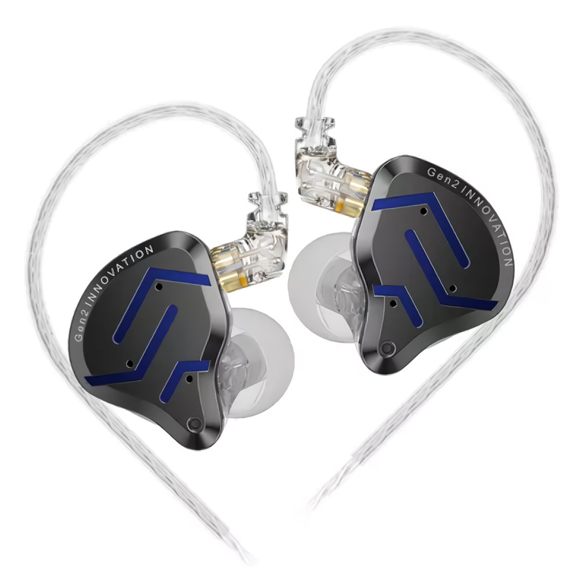 KZ - Nuevos KZ ZSN PRO 2 Audífonos plateado con azul con micrófono