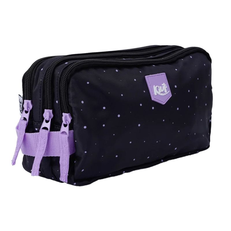 KIUT - Cartuchera 3 Bolsillos Negra Dots  572211 Kiut