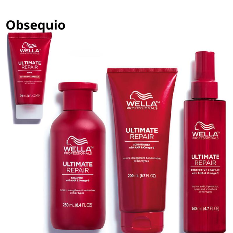 WELLA - Kit Wella Ultimate Repair Shampoo + Acondicionador + Termoprotector