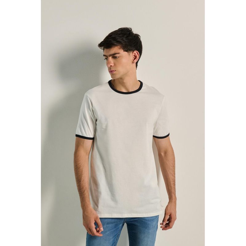 KOAJ - KOAJ Camiseta en algodÃ³n unicolor con contrastes y manga co HOMBRE