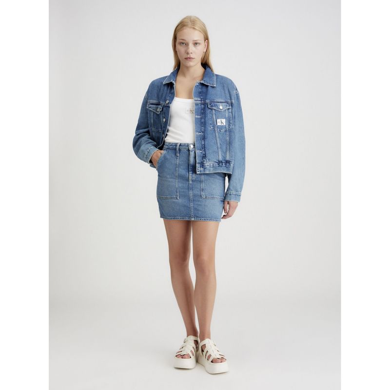CALVIN KLEIN - Chaqueta azul denim boxy Calvin Klein