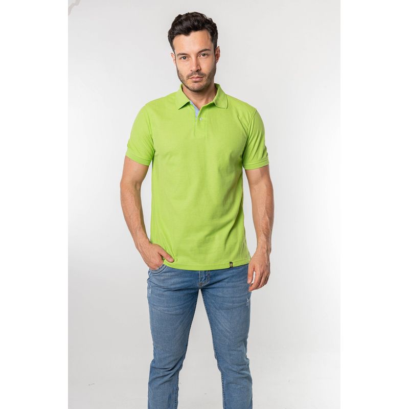 KP K'PO KING - Camiseta tipo polo para hombre verde limon Kapo