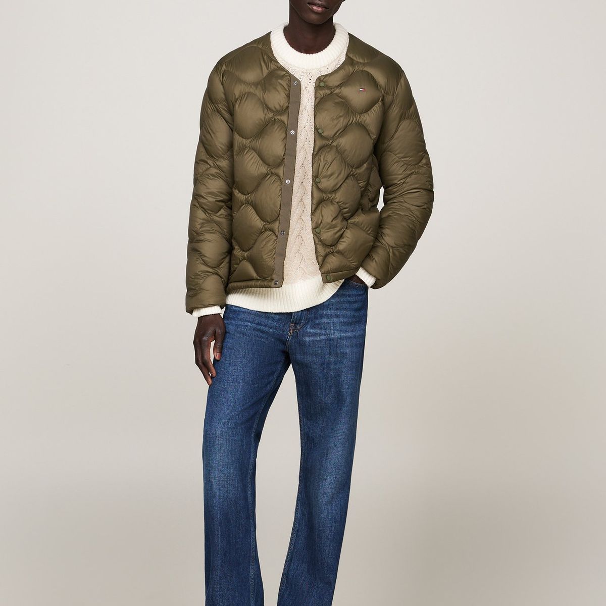 TOMMY HILFIGER - Chaqueta verde de plumón acolchada ligera Tommy Hilfiger