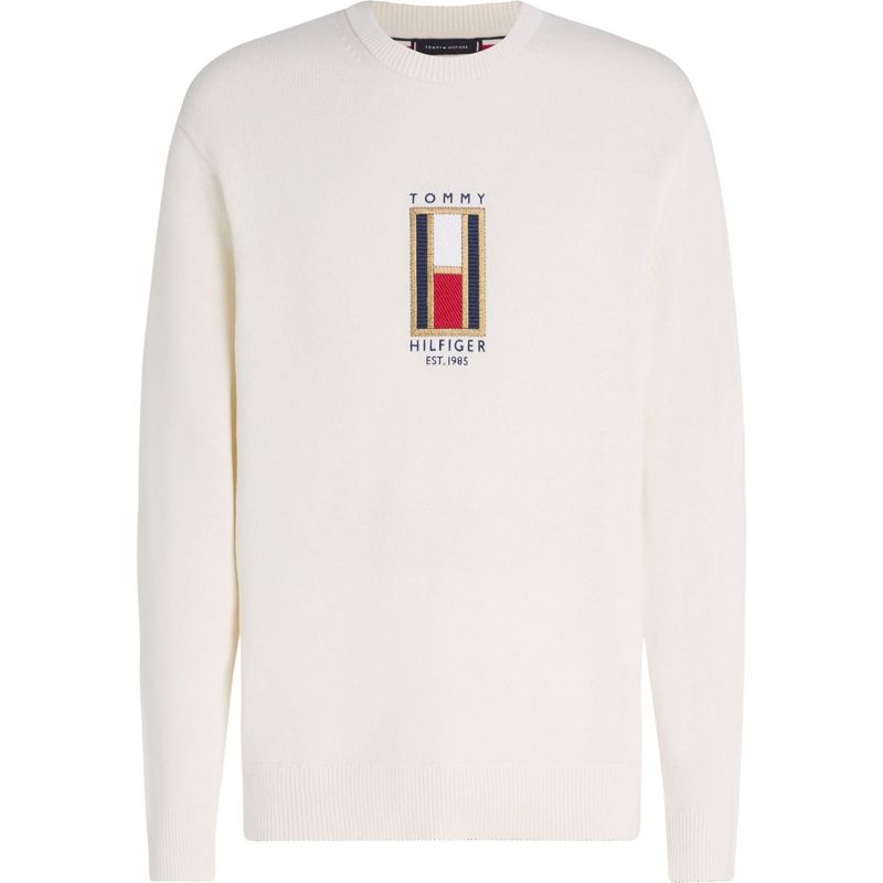 TOMMY HILFIGER - Saco blanco de cuello redondo con logo gráfico Tommy Hilfiger