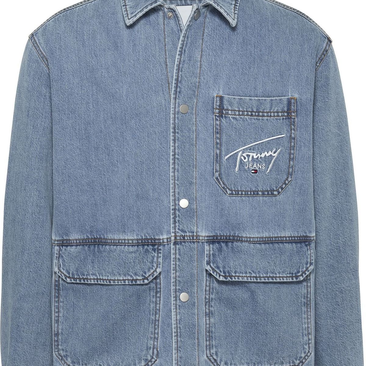 TOMMY HILFIGER - Chaqueta azul denim con logo Tommy Jeans