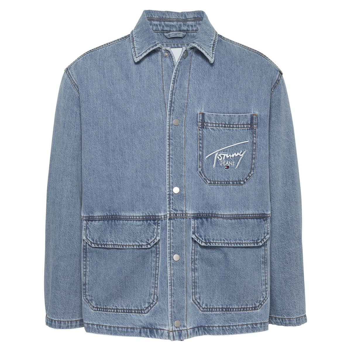 TOMMY HILFIGER - Chaqueta azul denim con logo Tommy Jeans