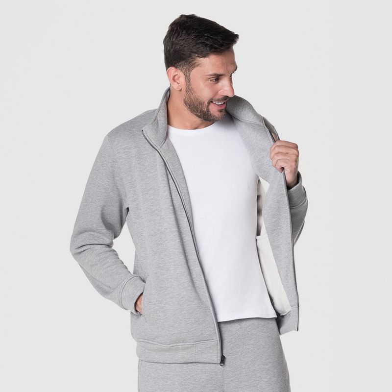 LEC LEE - Buso con cremallera gris para hombre