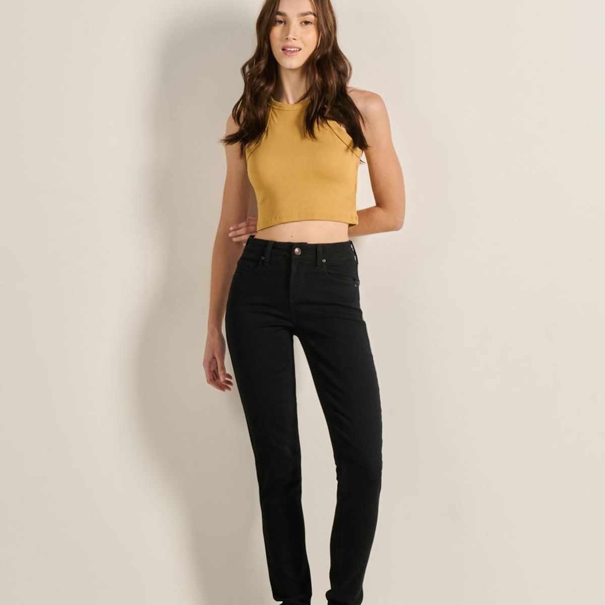 KOAJ - KOAJ Jean jegging negro con tiro alto y ajuste  Mujer