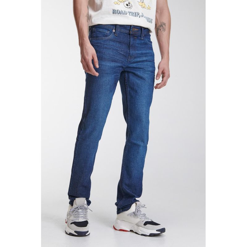 KOAJ - KOAJ Jean slim azul intenso tiro bajo con ajuste ceñido HOMBRE