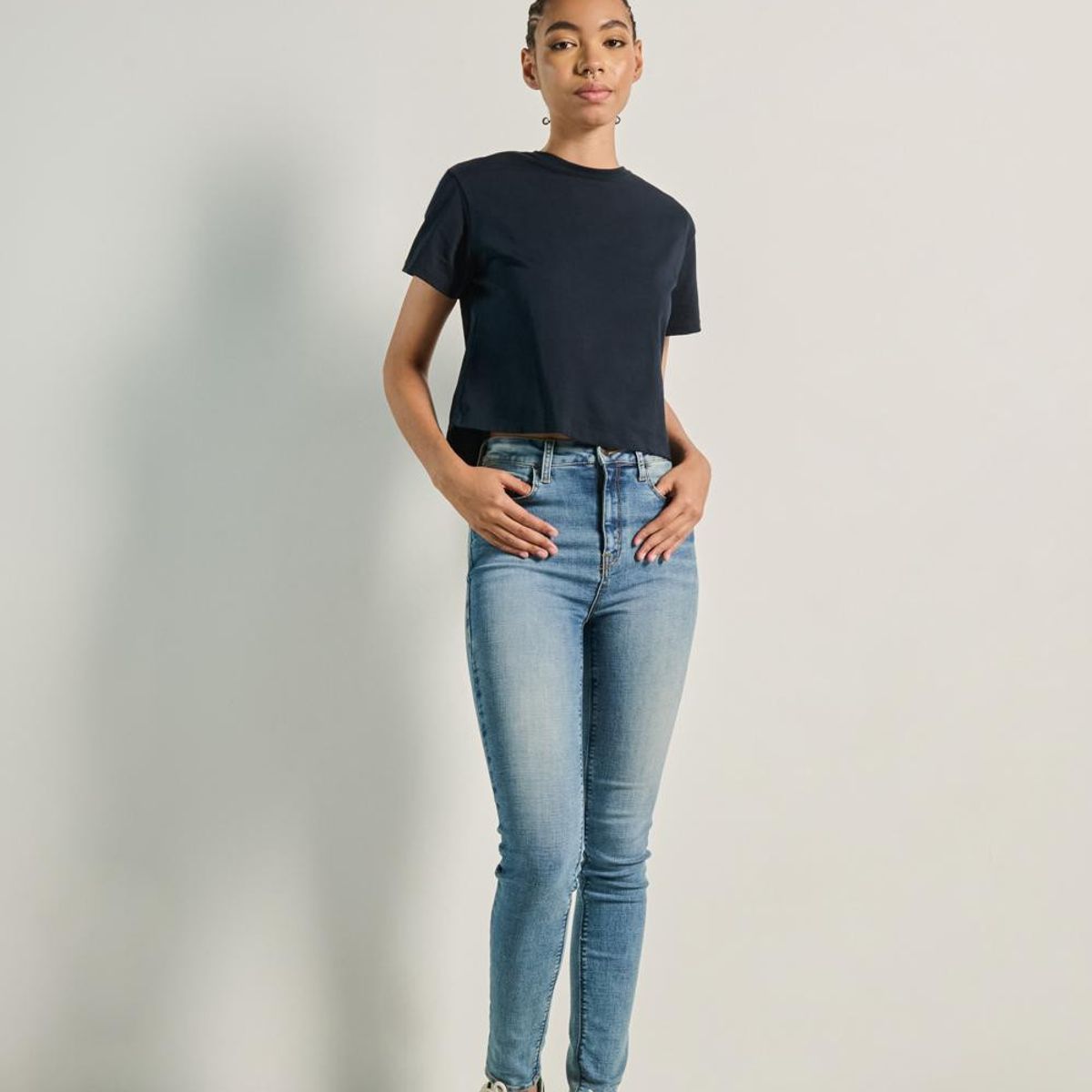 KOAJ - KOAJ Jean jegging tiro súper alto azul claro con desgastes Mujer