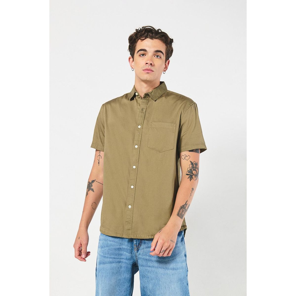 KOAJ - KOAJ Camisa sport collar manga corta en colores solidos de t Hombre