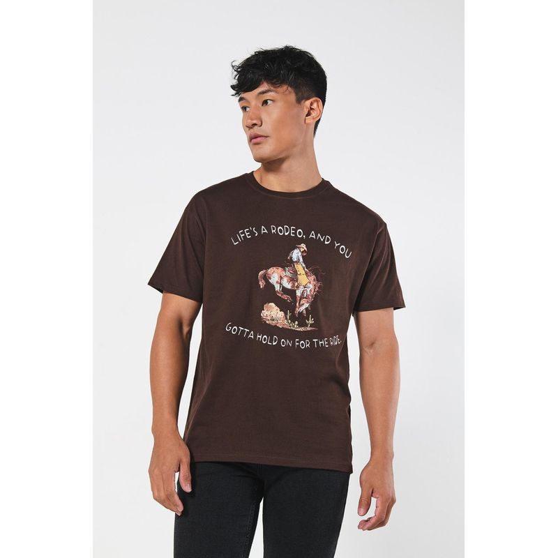 KOAJ - KOAJ Camiseta unicolor con estampado vaquero y manga corta HOMBRE