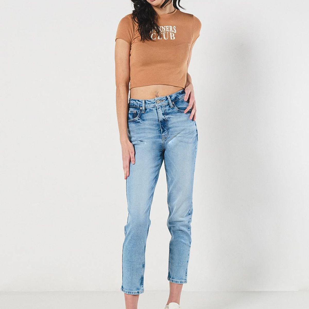 KOAJ - KOAJ Camiseta salmón cuello redondo con estampado college Mujer