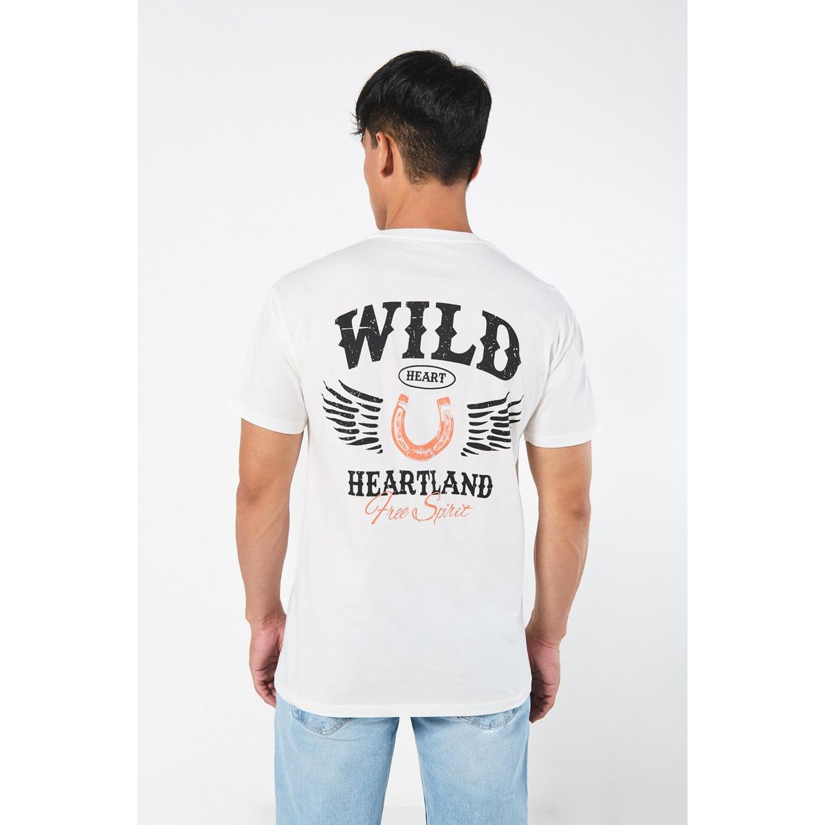 KOAJ - KOAJ Camiseta manga corta unicolor con estampado en frente y