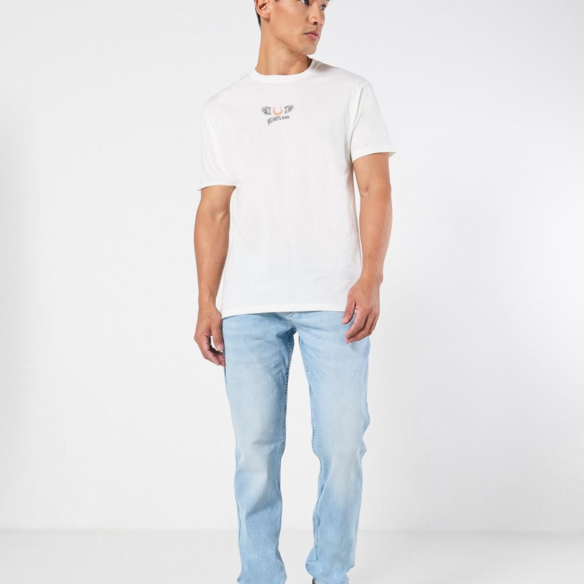 KOAJ - KOAJ Camiseta manga corta unicolor con estampado en frente y