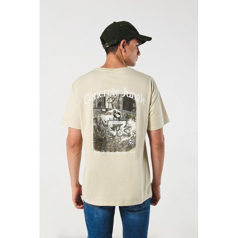 KOAJ - KOAJ Camiseta manga corta unicolor con estampado en frente y e HOMBRE