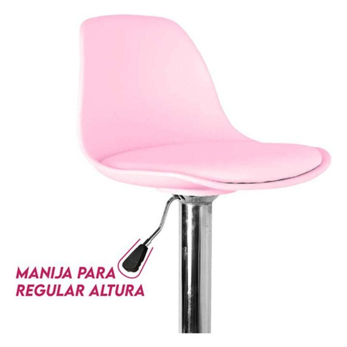 DIMATEX LEON - Silla Bar Butaco Alta Giratoria Barra Bar Cocina Reforlando Rosa