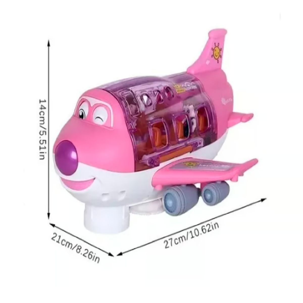 GENERICO - MINI AVION DE JUGUETE ROSA CON MUÑEQUITOS Ref 8811-18