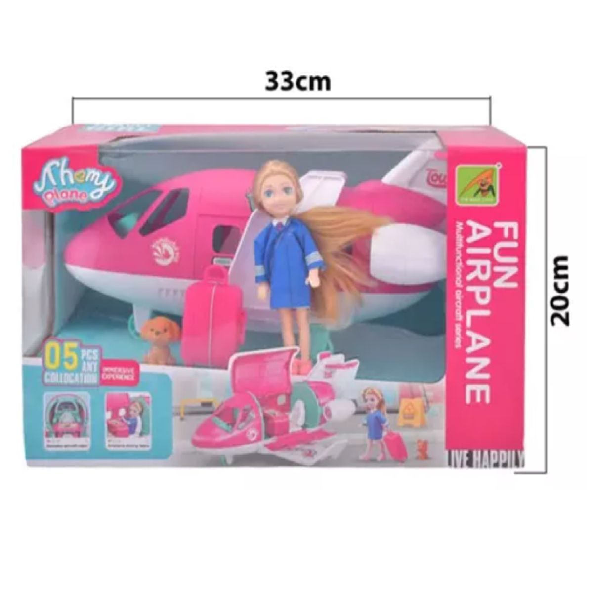 GENERICO - AVION DE JUGUETE CON MUÑECA Y ACCESORIOS Ref 9045-1