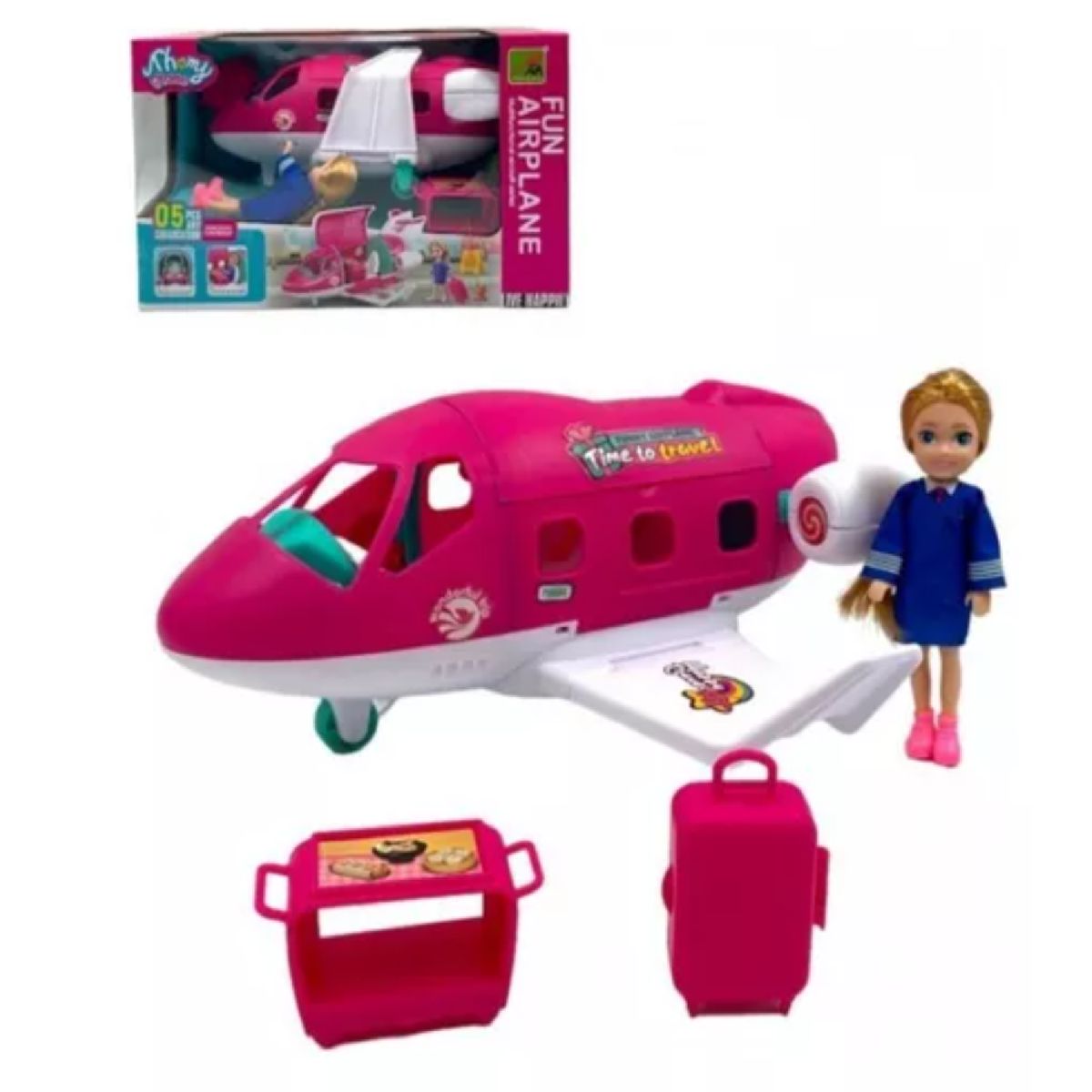 GENERICO - AVION DE JUGUETE CON MUÑECA Y ACCESORIOS Ref 9045-1