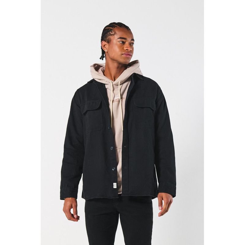 KOAJ - KOAJ Sobrecamisa unicolor oversize con doble bolsillo con tapa HOMBRE