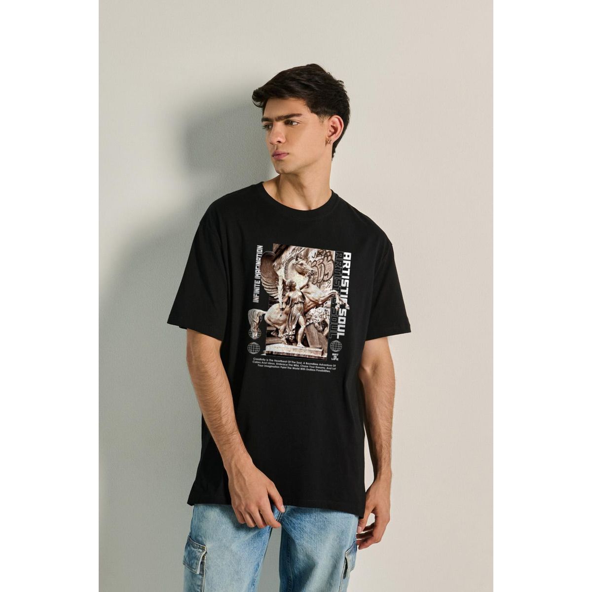 KOAJ - KOAJ Camiseta oversize manga corta de artistic soul HOMBRE