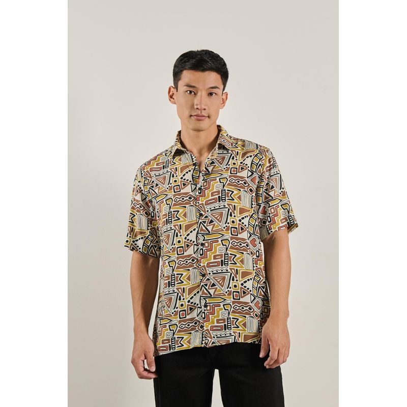 KOAJ - KOAJ Camisa unicolor con estampados urbanos y manga corta HOMBRE