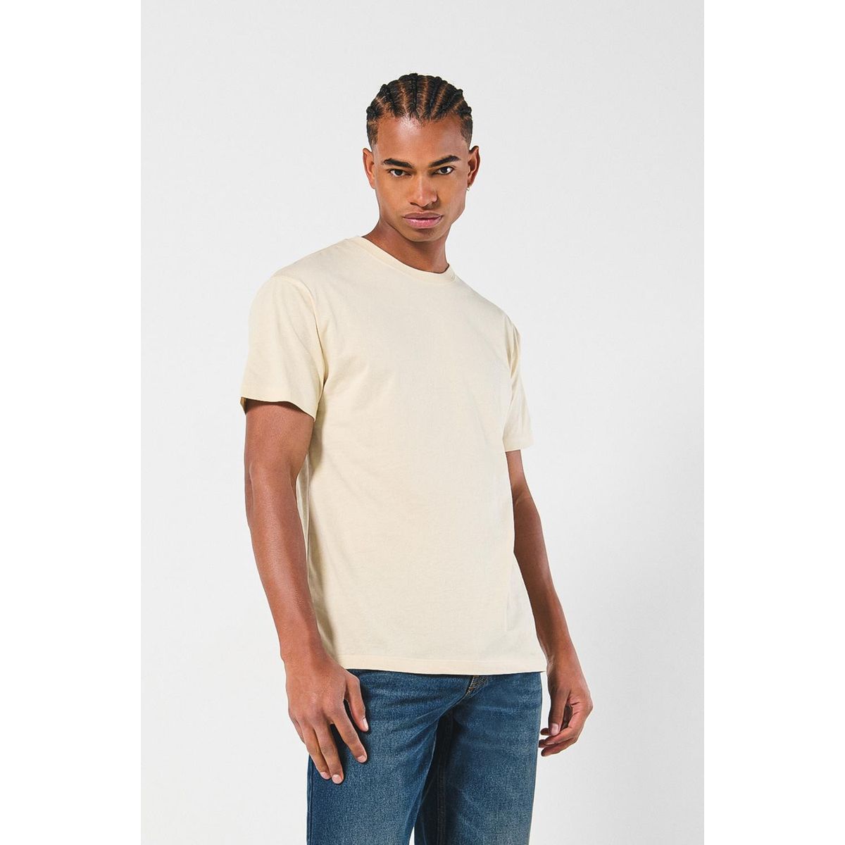KOAJ - KOAJ Camiseta en algodón cuello redondo unicolor con manga  Hombre