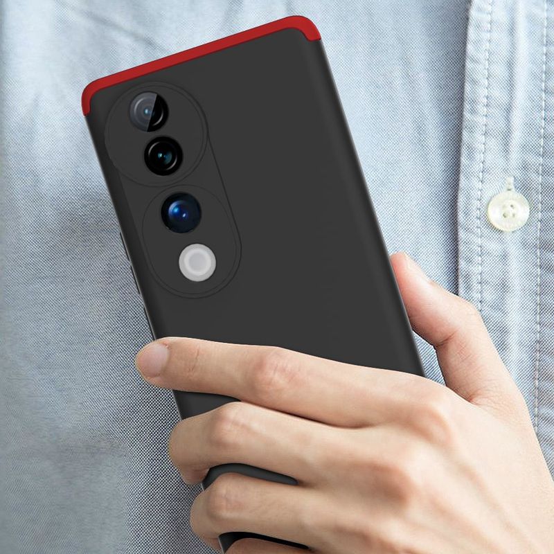 GENERICO - Funda Carcasa Estuche Protector Para Vivo V40 - V40 Pro Negro Rojo