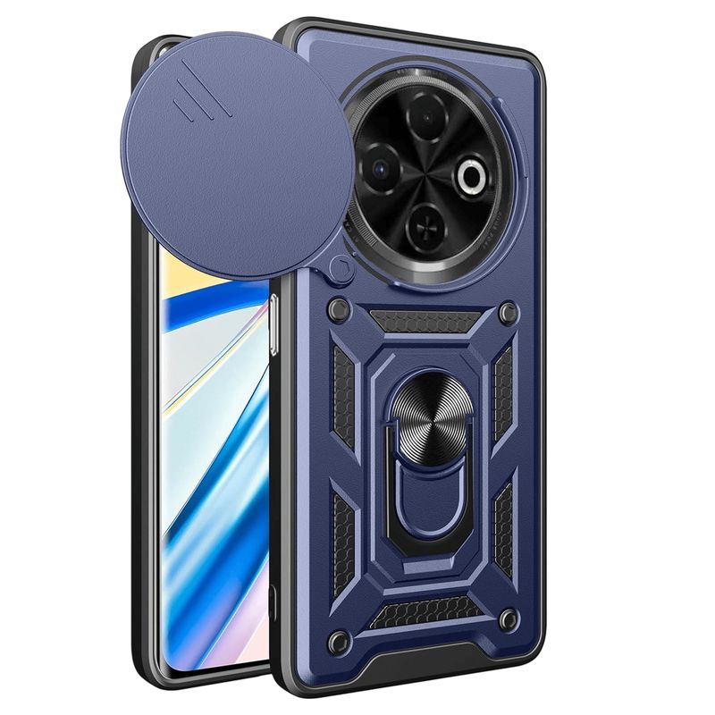 GENERICO - Funda Case Protector De Cámara Slider Compatible Tecno Spark 30C Azul
