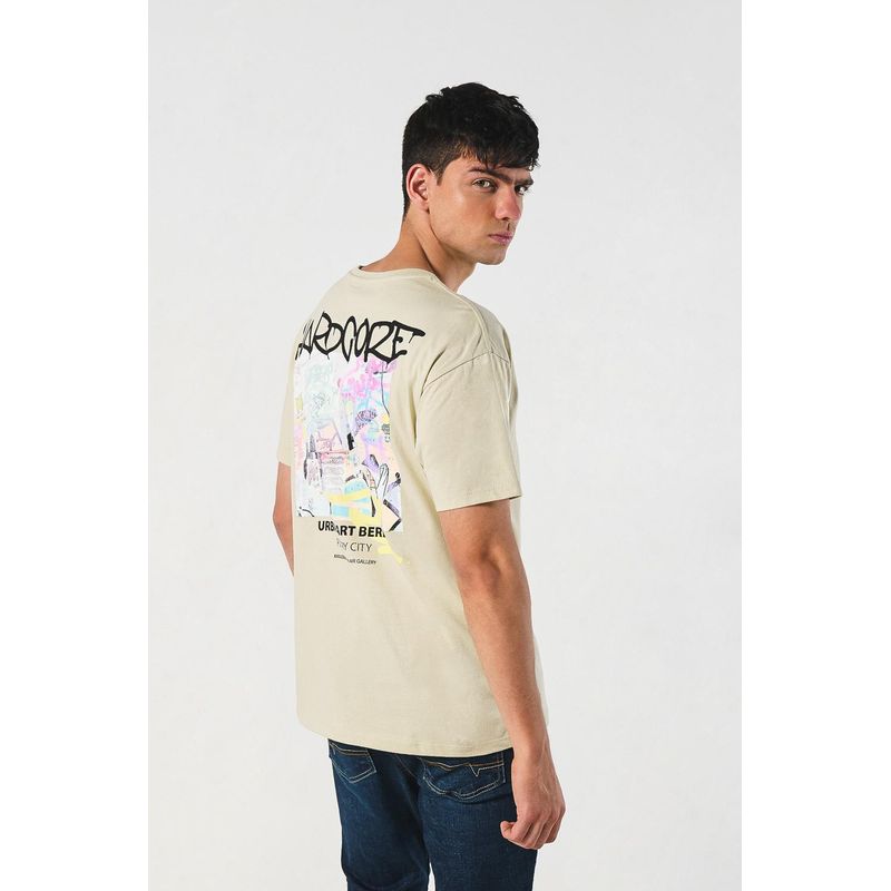 KOAJ - KOAJ Camiseta unicolor manga corta con diseño artístico urbano HOMBRE