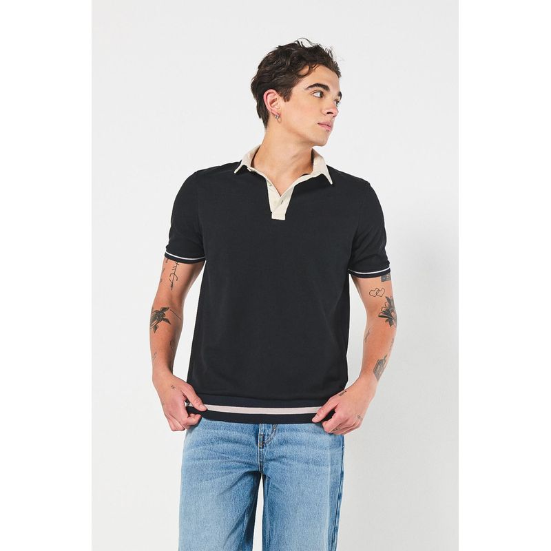 KOAJ - KOAJ Camiseta Polo tela unicolor con cuello en tela plana y pu HOMBRE