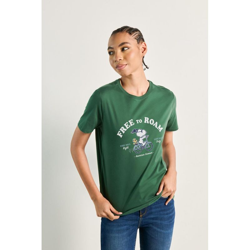 KOAJ - KOAJ Camiseta manga corta para mujer en tono unicolor, elabora MUJER