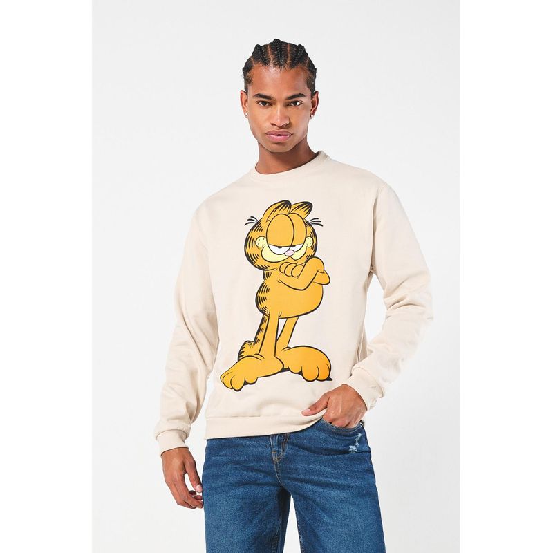 KOAJ - KOAJ Buzo cuello redondo con estampado en frente de Garfield. HOMBRE