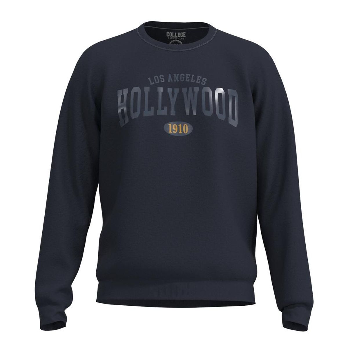 KOAJ - KOAJ Buzo cuello redondo unicolor con diseÃ±o college de Hol HOMBRE