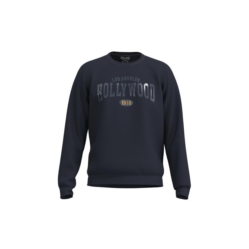 KOAJ - KOAJ Buzo cuello redondo unicolor con diseÃ±o college de Hol HOMBRE