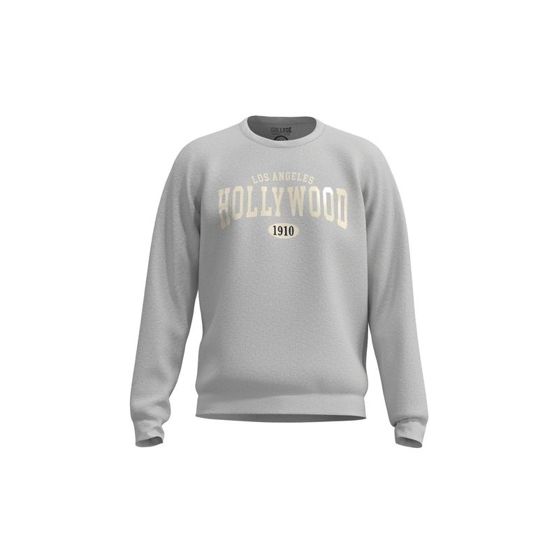 KOAJ - KOAJ Buzo cuello redondo unicolor con diseÃ±o college de Hol HOMBRE