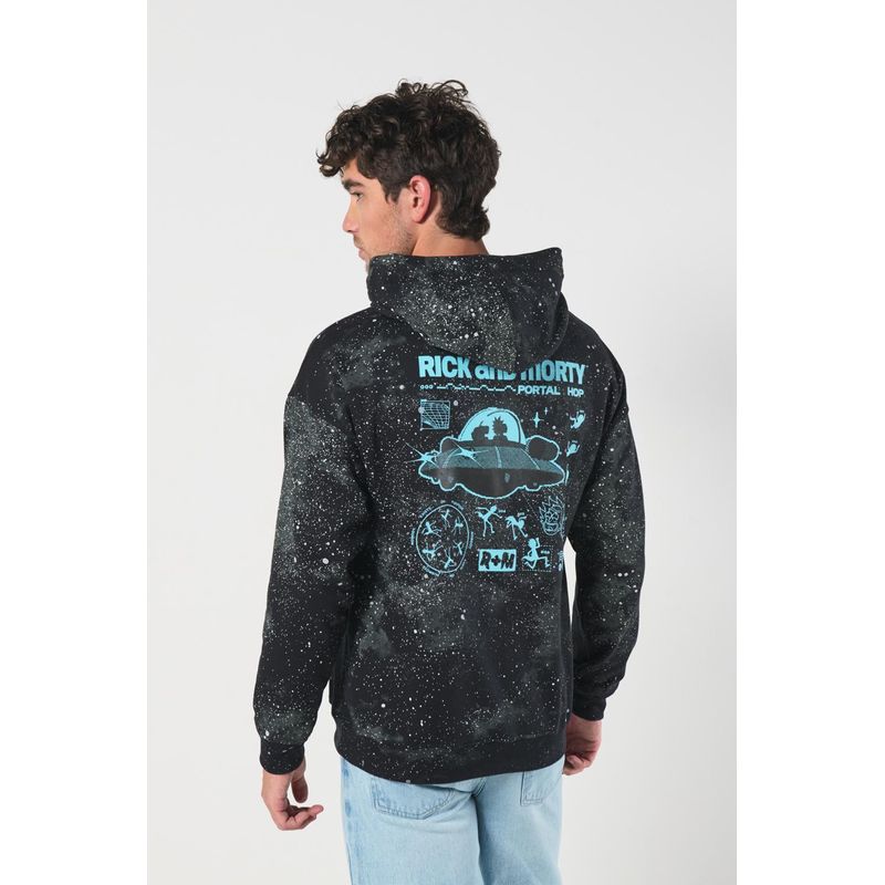 KOAJ - KOAJ Buzo negro de Rick and Morty con bolsillo y capota HOMBRE