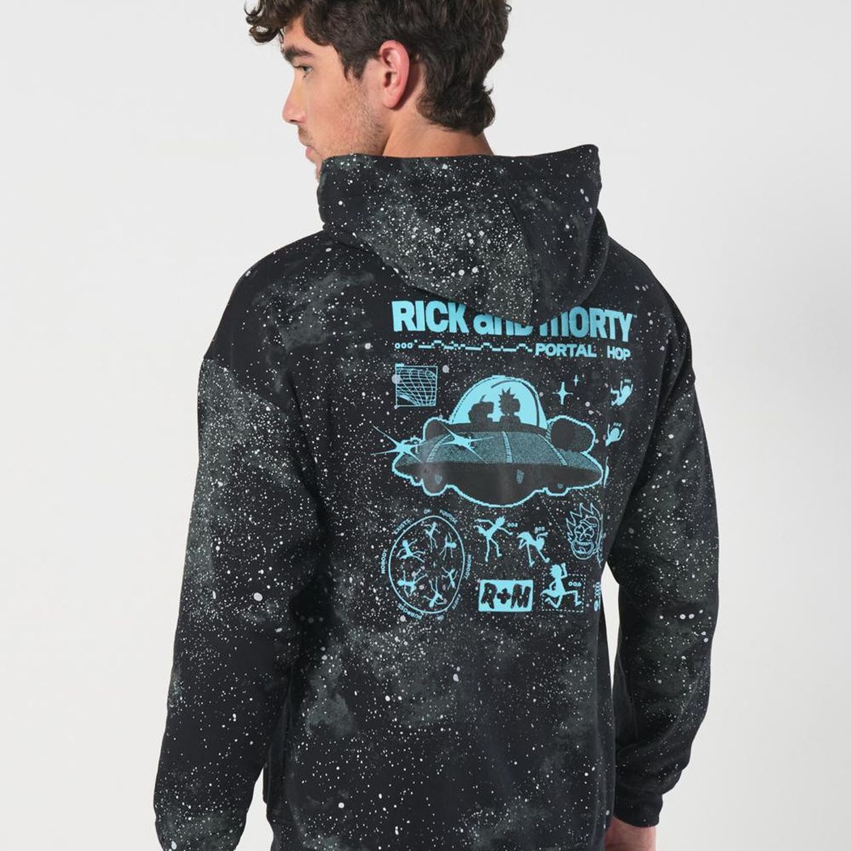 KOAJ - KOAJ Buzo negro de Rick and Morty con bolsillo y capota HOMBRE