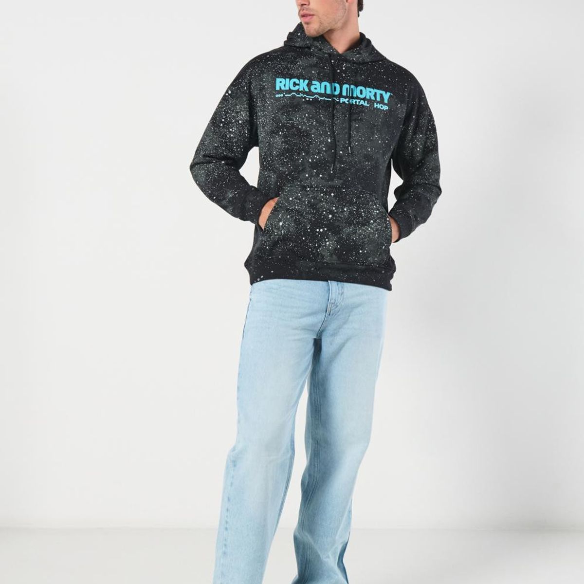 KOAJ - KOAJ Buzo negro de Rick and Morty con bolsillo y capota HOMBRE