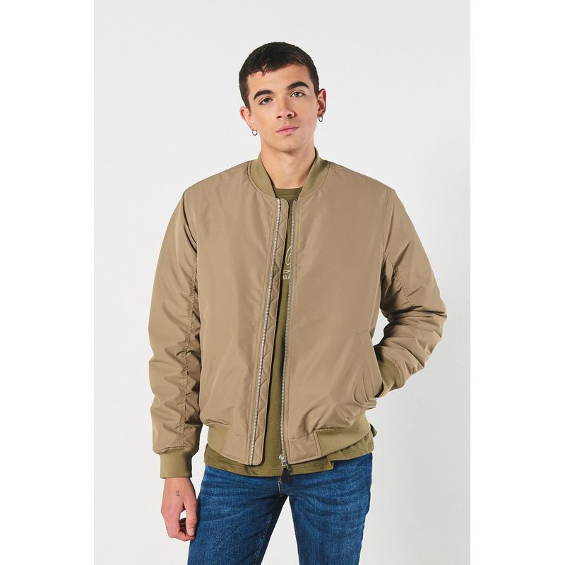 KOAJ - KOAJ Chaqueta unicolor bomber acolchada con acabados en rib HOMBRE