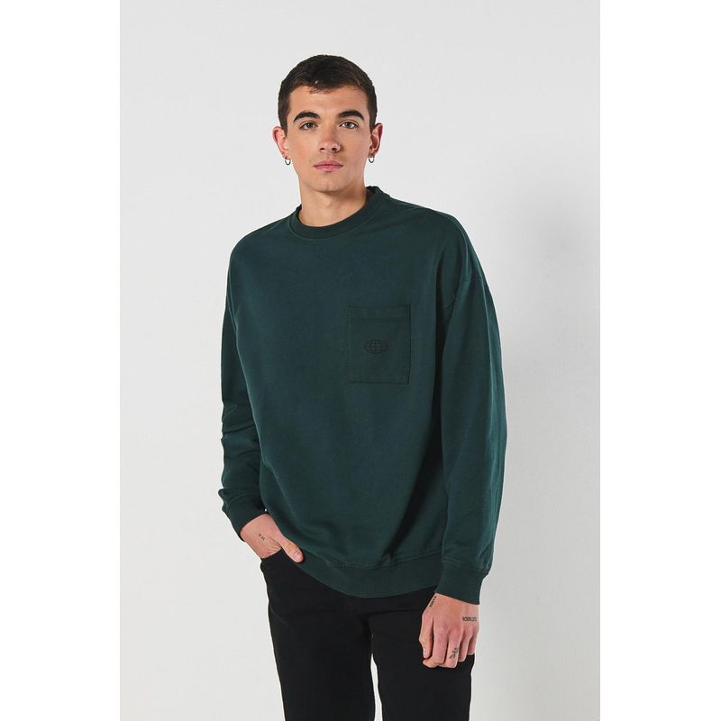 KOAJ - KOAJ Buzo unicolor cuello redondo oversize con bolsillo HOMBRE