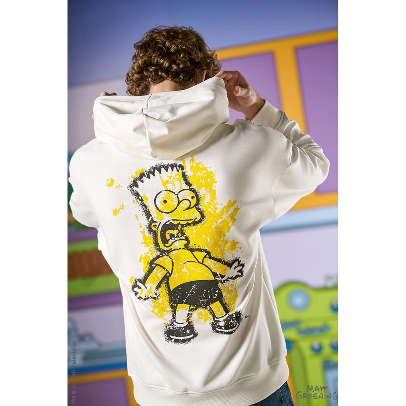 KOAJ - KOAJ Buzo de capota en color kaki medio de Simpsons, para teen HOMBRE