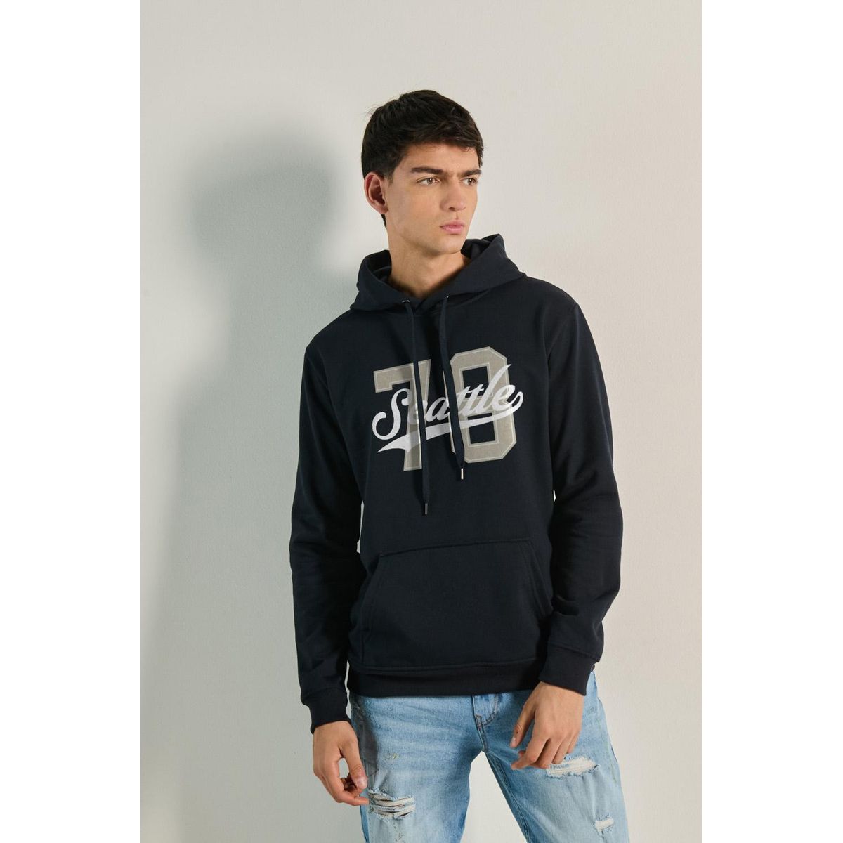 KOAJ - KOAJ Buzo básico para hombre con capota, con arte localizado e HOMBRE