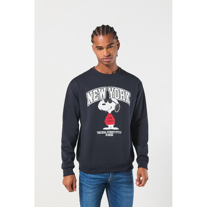 KOAJ - KOAJ Buzo de Snoopy college azul intenso cuello redondo HOMBRE