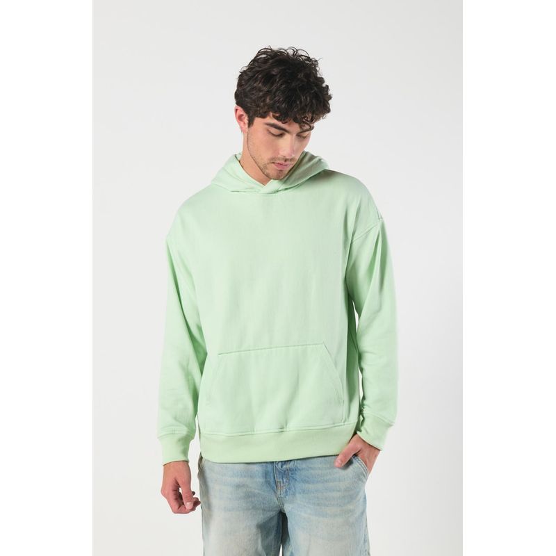 KOAJ - KOAJ Buzo verde claro oversize con capota y bolsillo canguro HOMBRE