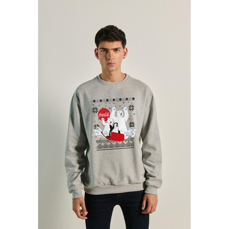 KOAJ - KOAJ Sueter cuello redondo hombro rodado masculino con arte de HOMBRE